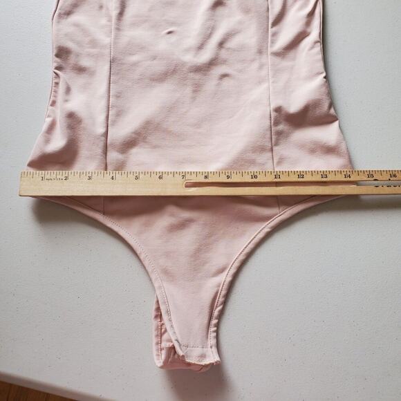 Intimately Free People Lila Bodysuit Blush Pink Sleeveless Square Neck Thong - Picture 8 of 13